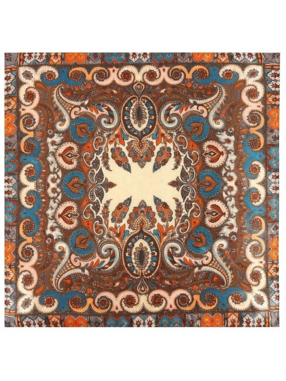 35 Inch Large Wild Rag Paisley Cowboy Scarf Silk Feel Bandana Neckerchief Oversi